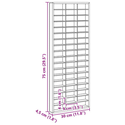 vidaXL Wanddisplay-Case mit Regal Beige 30 x 4,5 x 75 cm Holzwerkstoff