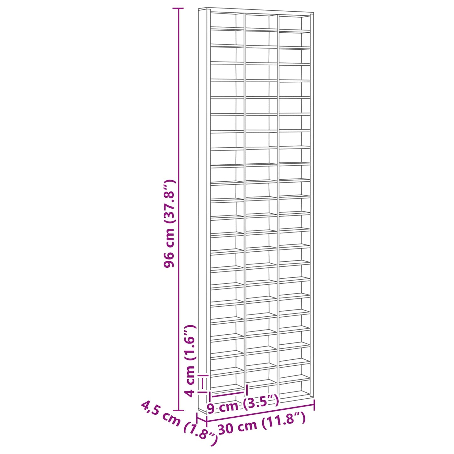vidaXL Wanddisplay-Case mit Regal Beige 30 x 4,5 x 96 cm Holzwerkstoff
