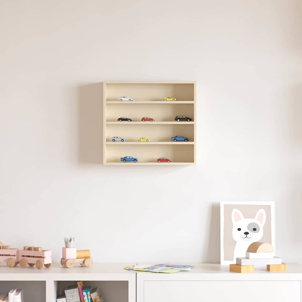 vidaXL Wanddisplay-Case mit Regal Beige 40 x 8,5 x 37 cm Holzwerkstoff