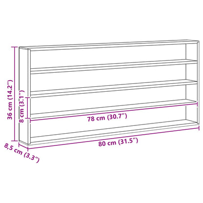 vidaXL Wanddisplay-Case mit Regal Beige 80 x 8,5 x 36 cm Holzwerkstoff