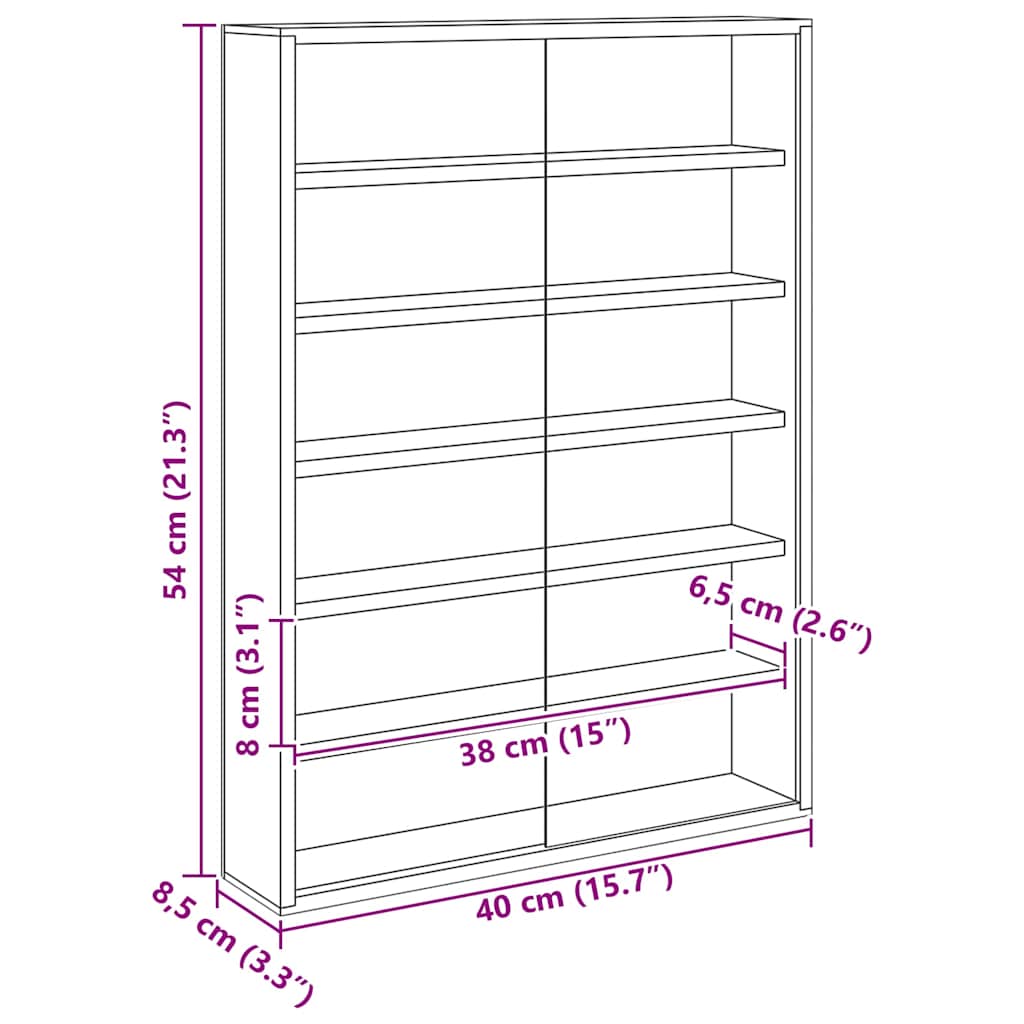 vidaXL Wanddisplay-Case mit Regal Beige 40 x 8,5 x 54 cm Sperrholz