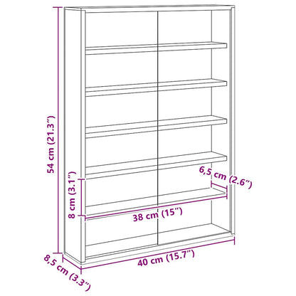 vidaXL Wanddisplay-Case mit Regal Beige 40 x 8,5 x 54 cm Sperrholz