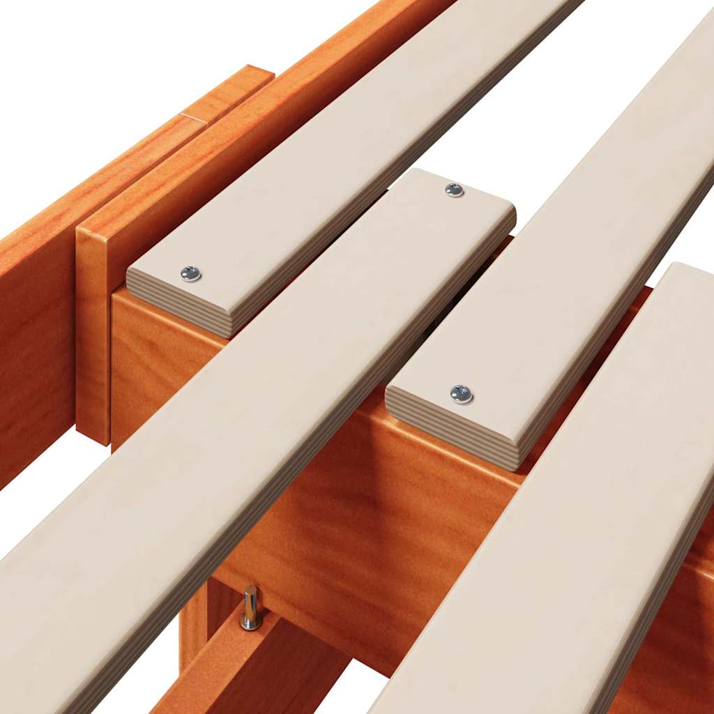 Bettrahmen mit Kopfteil Wachsbraun 80 x 200 cm Holzwerkstoff