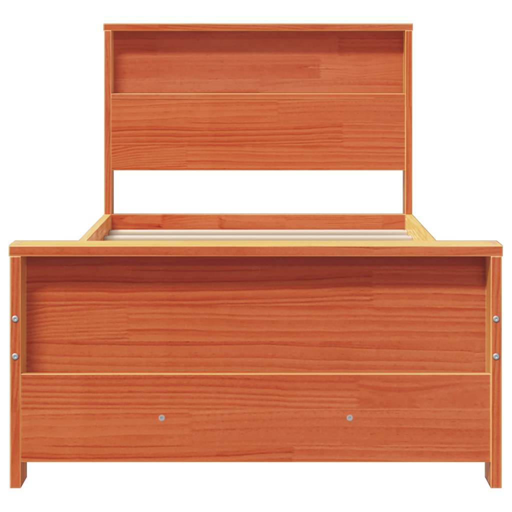 Bettrahmen mit Kopfteil Wachsbraun 90 x 200 cm Holzwerkstoff