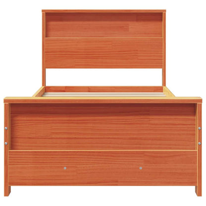 Bettrahmen mit Kopfteil Wachsbraun 90 x 200 cm Holzwerkstoff