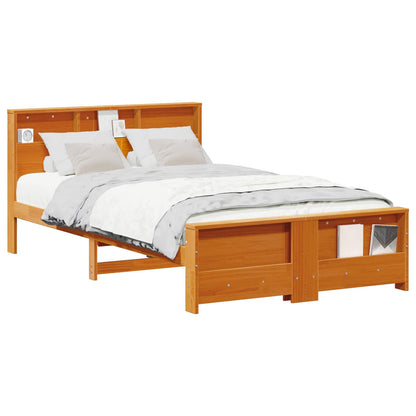 Bettrahmen mit Kopfteil Wachsbraun 140 x 190 cm Holzwerkstoff