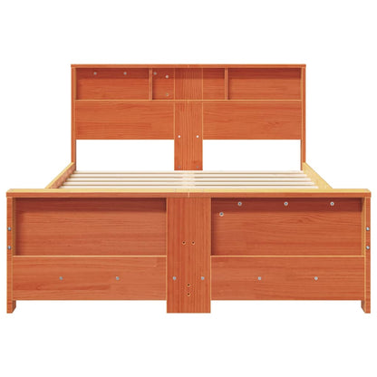 Bettrahmen mit Kopfteil Wachsbraun 140 x 190 cm Holzwerkstoff