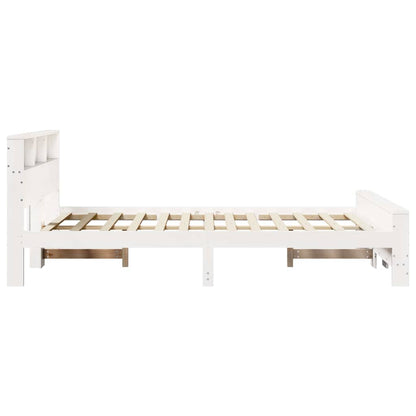 Bettrahmen mit Kopfteil Weiß 135 x 190 cm Holzwerkstoff