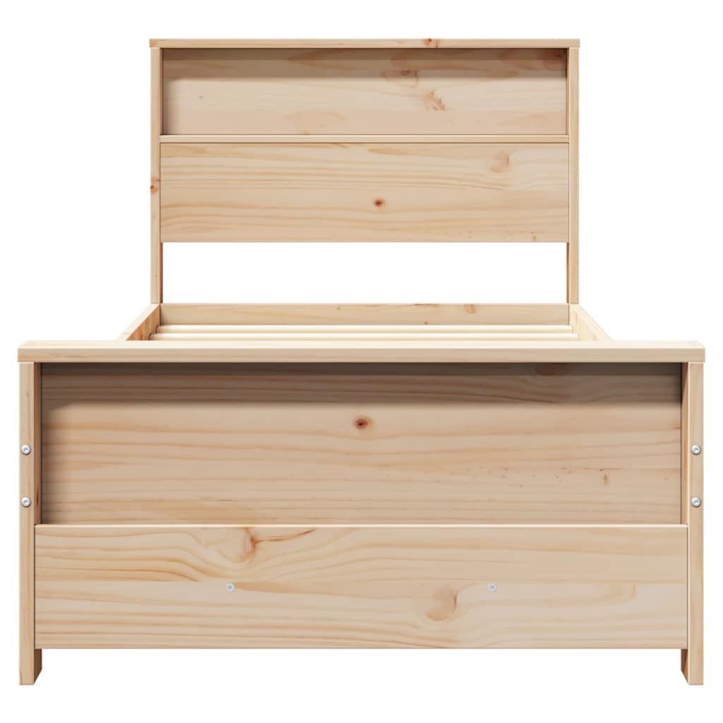 Bettrahmen mit Kopfteil Braun 90 x 190 cm Holzwerkstoff