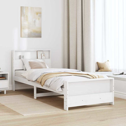 Bettrahmen mit Kopfteil Weiß 75 x 190 cm Holzwerkstoff