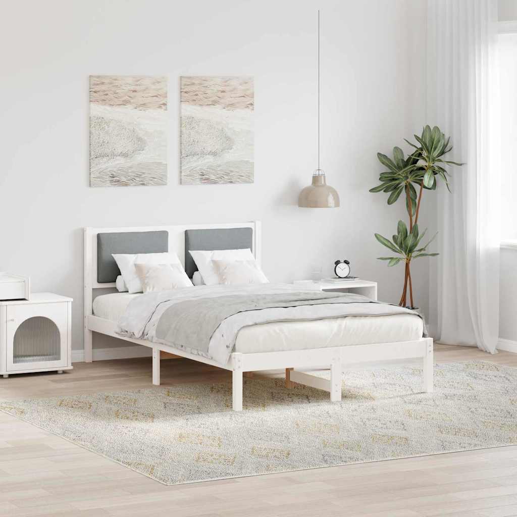 Bettrahmen Hellgrau 120 x 200 cm Massives Kiefernholz
