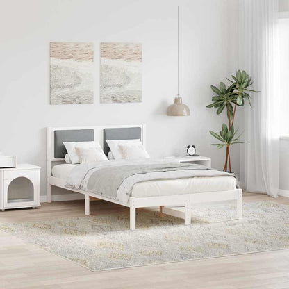 Bettrahmen Hellgrau 120 x 200 cm Massives Kiefernholz