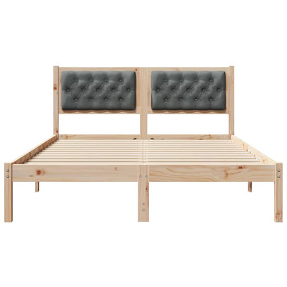 Bettrahmen Dunkelgrau 150 x 200 cm Massives Kiefernholz