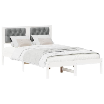 Bettrahmen Hellgrau 135 x 190 cm Massives Kiefernholz