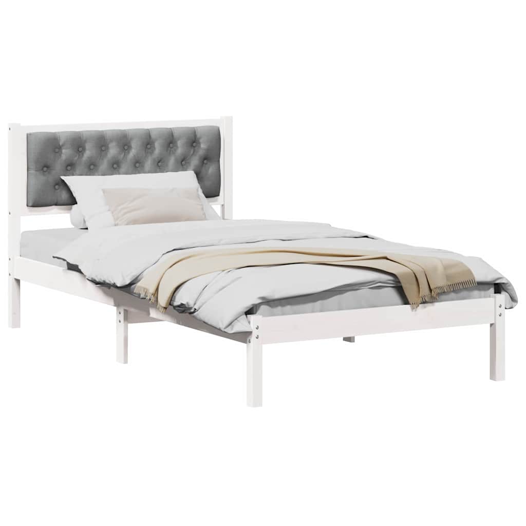 Bettrahmen Hellgrau 100 x 200 cm Massives Kiefernholz