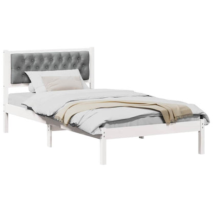 Bettrahmen Hellgrau 100 x 200 cm Massives Kiefernholz