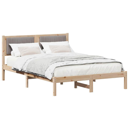 Bettgestell mit gepolstertem Kopfteil Taupe 140 x 200 cm