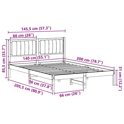 Bettgestell mit gepolstertem Kopfteil Taupe 140 x 200 cm