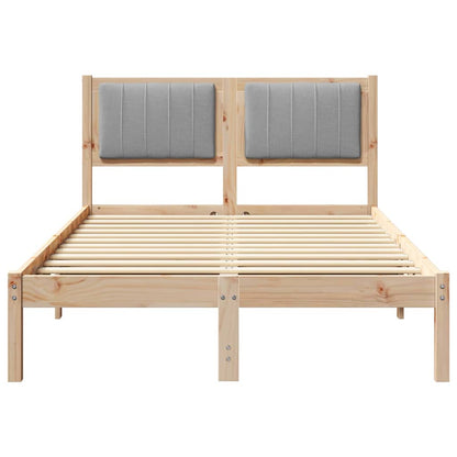 Bettgestell mit gepolstertem Kopfteil Hellgrau 120 x 200 cm