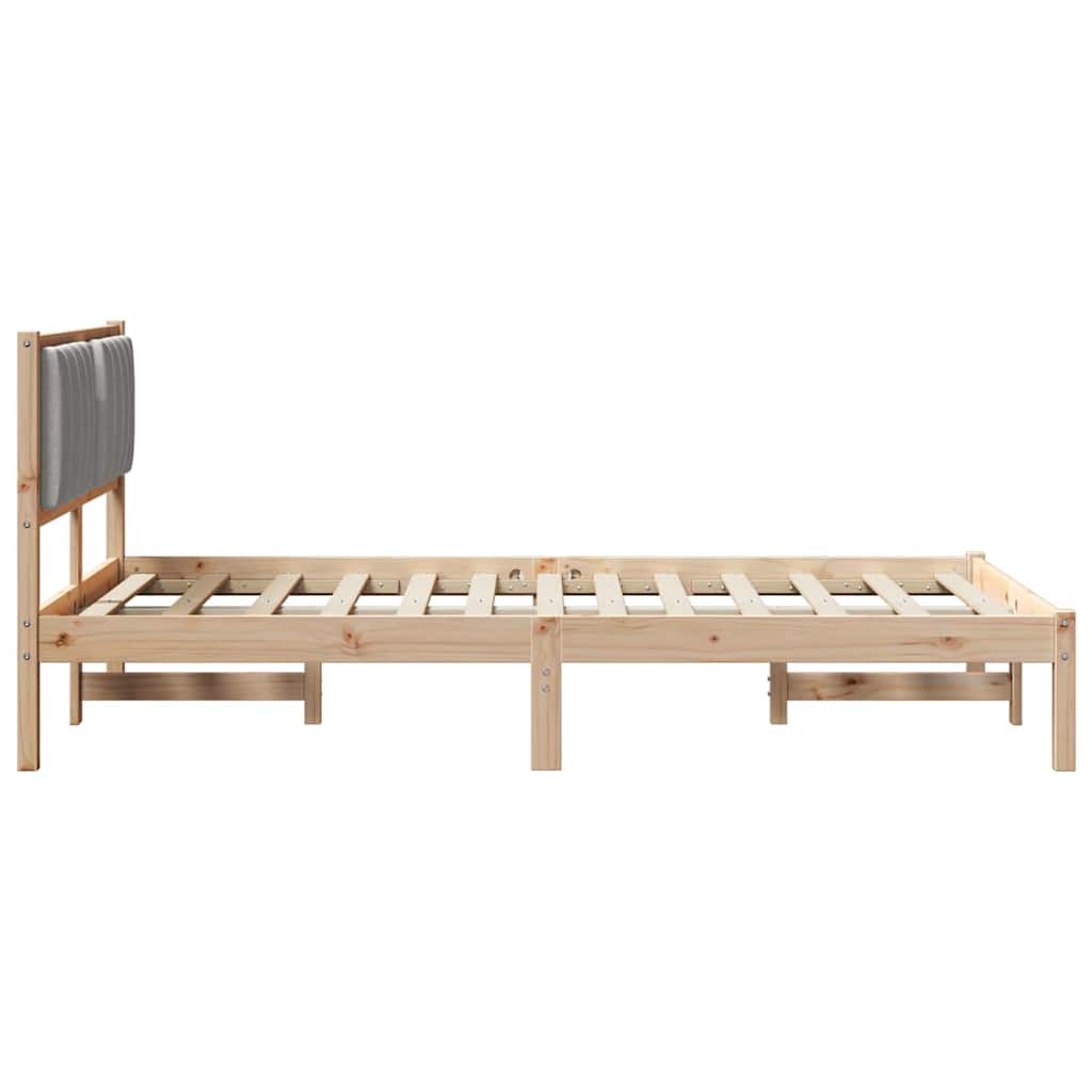 Bettgestell mit gepolstertem Kopfteil Hellgrau 120 x 200 cm