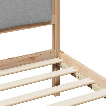 Bettrahmen mit Kopfteil Hellgrau 135 x 190 cm Stoff