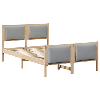 Bettrahmen mit Kopfteil Hellgrau 120 x 190 cm Stoff