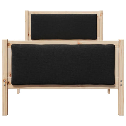 Bettrahmen mit Kopfteil Schwarz 100 x 200 cm Stoff