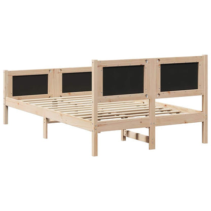 vidaXL Bettrahmen Dunkelgrau 135 x 190 cm Massives Kiefernholz