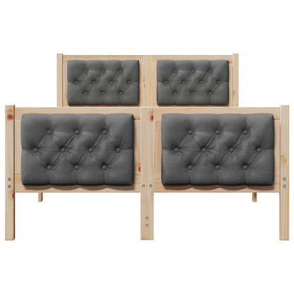 vidaXL Bettrahmen Dunkelgrau 135 x 190 cm Massives Kiefernholz