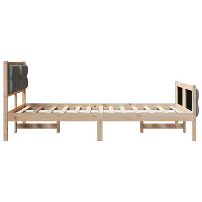 vidaXL Bettrahmen Dunkelgrau 135 x 190 cm Massives Kiefernholz
