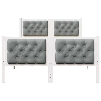 Bettrahmen Hellgrau 120 x 190 cm Massives Kiefernholz