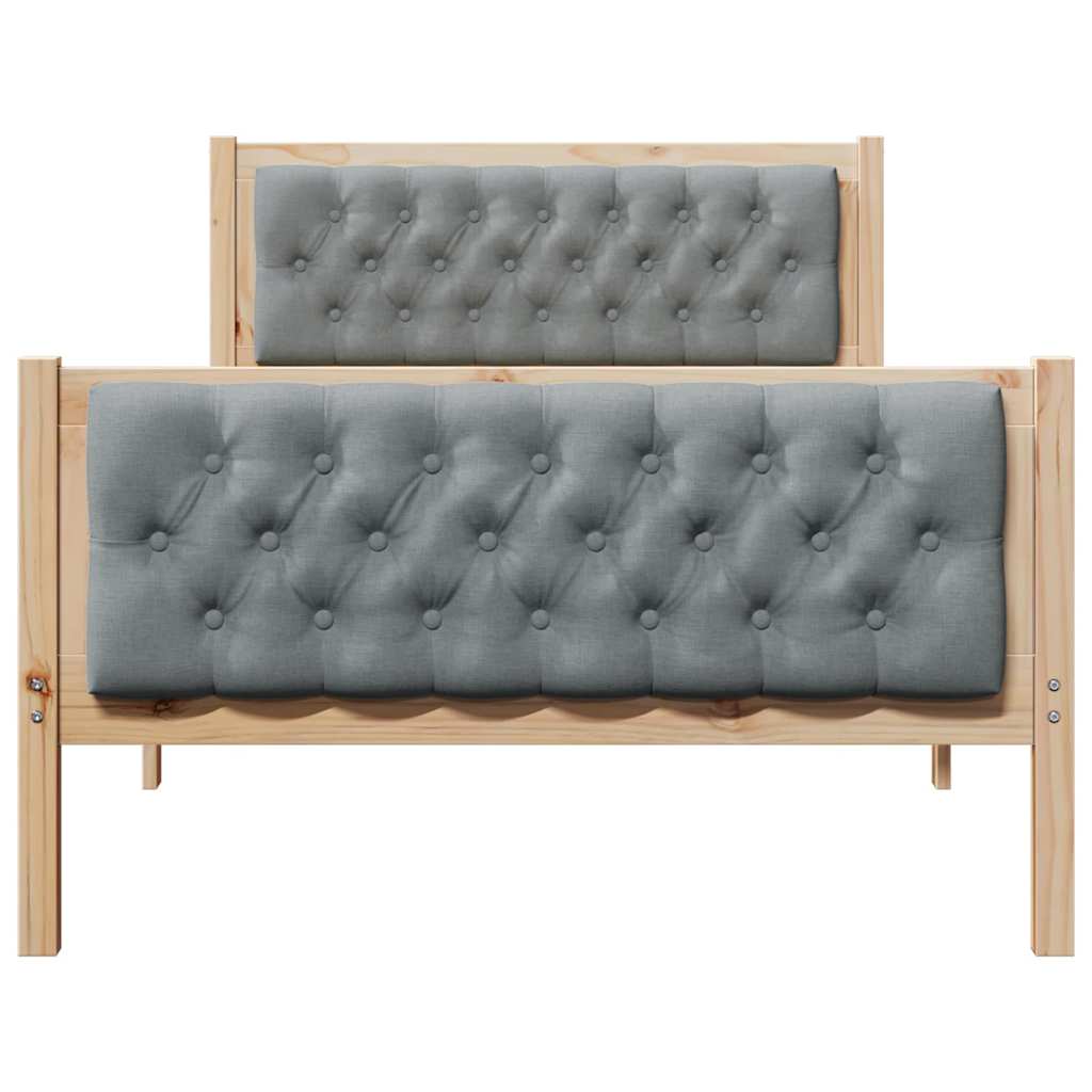 Bettrahmen Hellgrau 100 x 200 cm Massives Kiefernholz