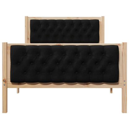 Bettrahmen Schwarz 100 x 200 cm Massives Kiefernholz