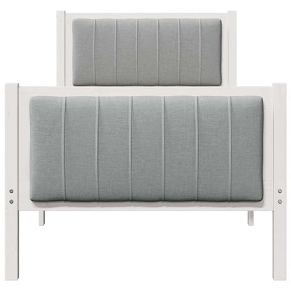 Bettgestell Weiß und Hellgrau 75 x 190 cm Massivholz Kiefer