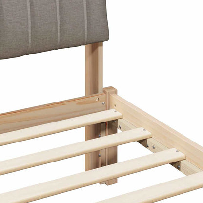 Bettgestell Braun und Taupe 75 x 190 cm Massivholz Kiefer