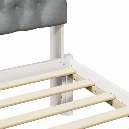 Bettgestell mit gepolstertem Kopfteil Weiß 100 x 200 cm