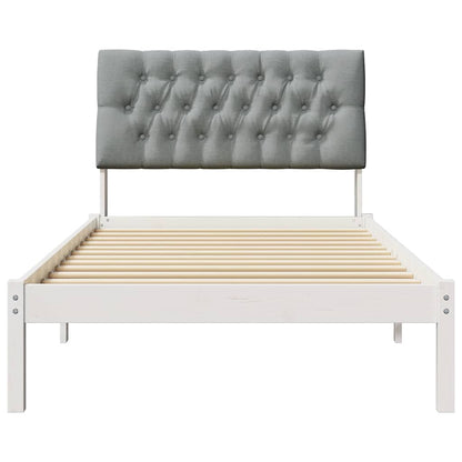 Bettgestell mit gepolstertem Kopfteil Weiß 100 x 200 cm