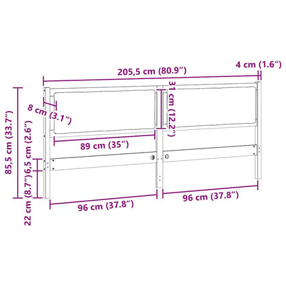vidaXL Kopfteil Sonstiges Weiß 200 cm Massivholz Kiefer