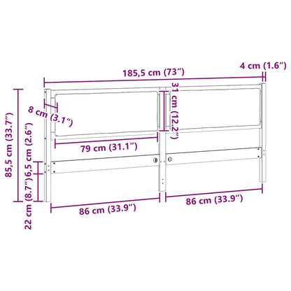 vidaXL Kopfteil Sonstiges Weiß 180 cm Massivholz Kiefer