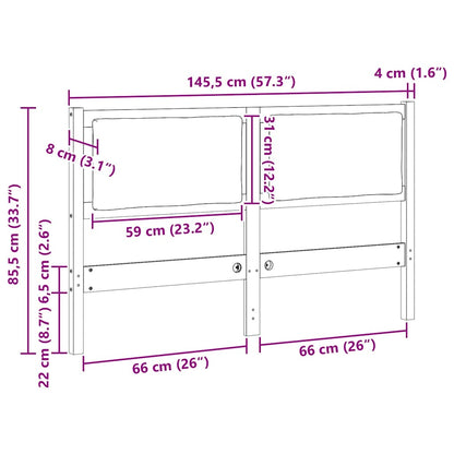 vidaXL Kopfteil Sonstiges Weiß 140 cm Massivholz Kiefer