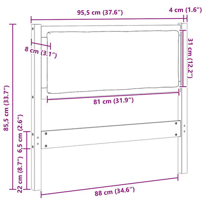 vidaXL Kopfteil Sonstiges Braun 90 cm Massivholz Kiefer