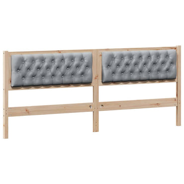 vidaXL Kopfteil Sonstiges Braun und hellgrau 200 cm Massivholz Kiefer