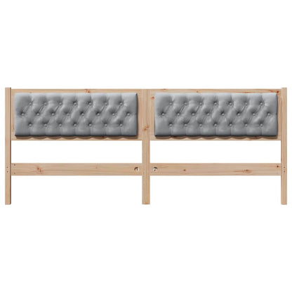 vidaXL Kopfteil Sonstiges Braun und hellgrau 200 cm Massivholz Kiefer