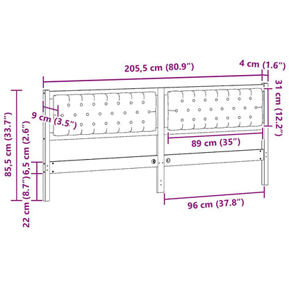 vidaXL Kopfteil Sonstiges Braun und Taupe 200 cm Massivholz Kiefer