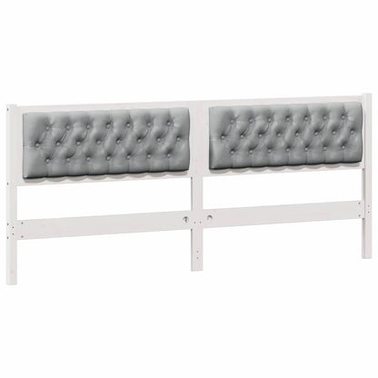 vidaXL Kopfteil Sonstiges Weiß und Hellgrau 200 cm Massivholz Kiefer