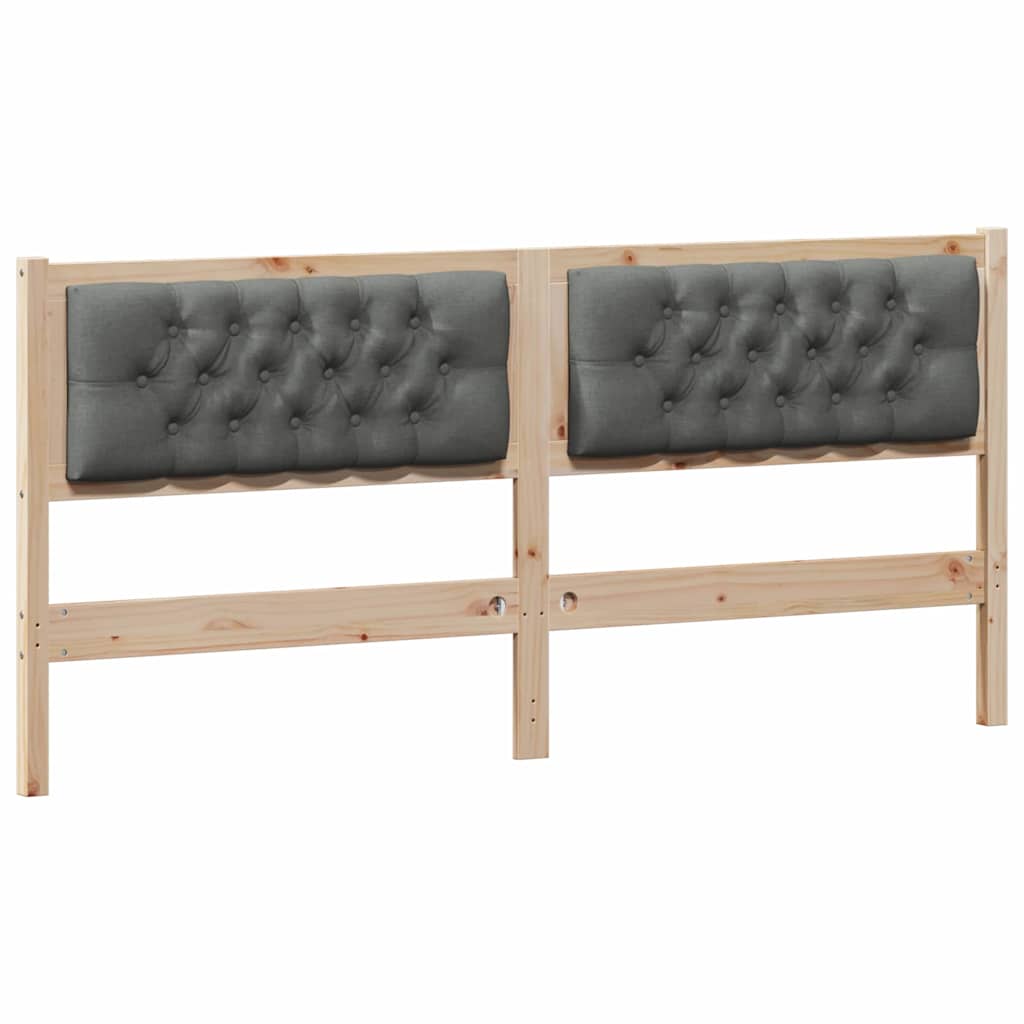 vidaXL Kopfteil Braun und Dunkelgrau 180 cm Massivholz Kiefer