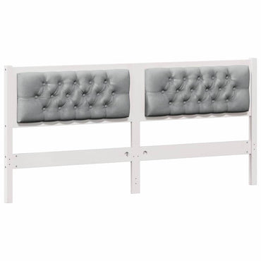 vidaXL Kopfteil Sonstiges Weiß und Hellgrau 180 cm Massivholz Kiefer