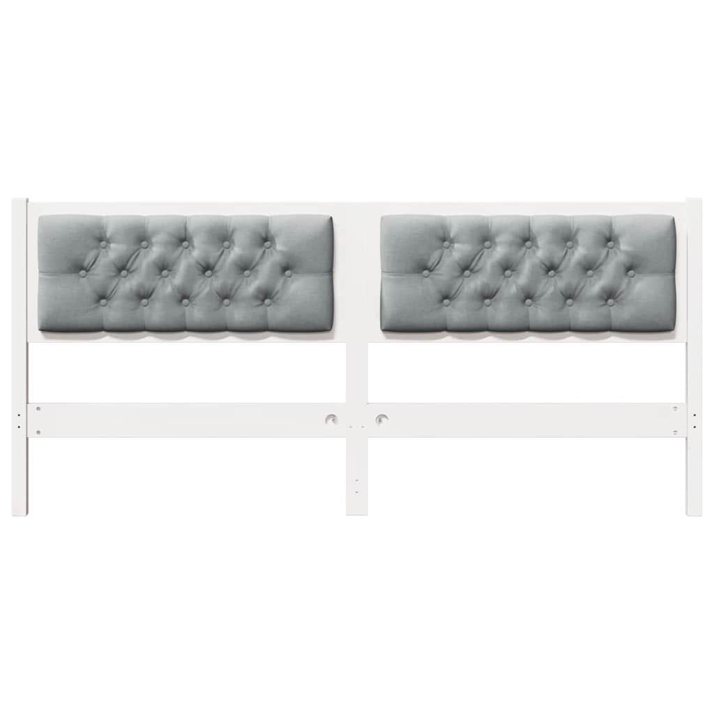 Kopfteil Sonstiges Weiß und Hellgrau 180 cm Massivholz Kiefer