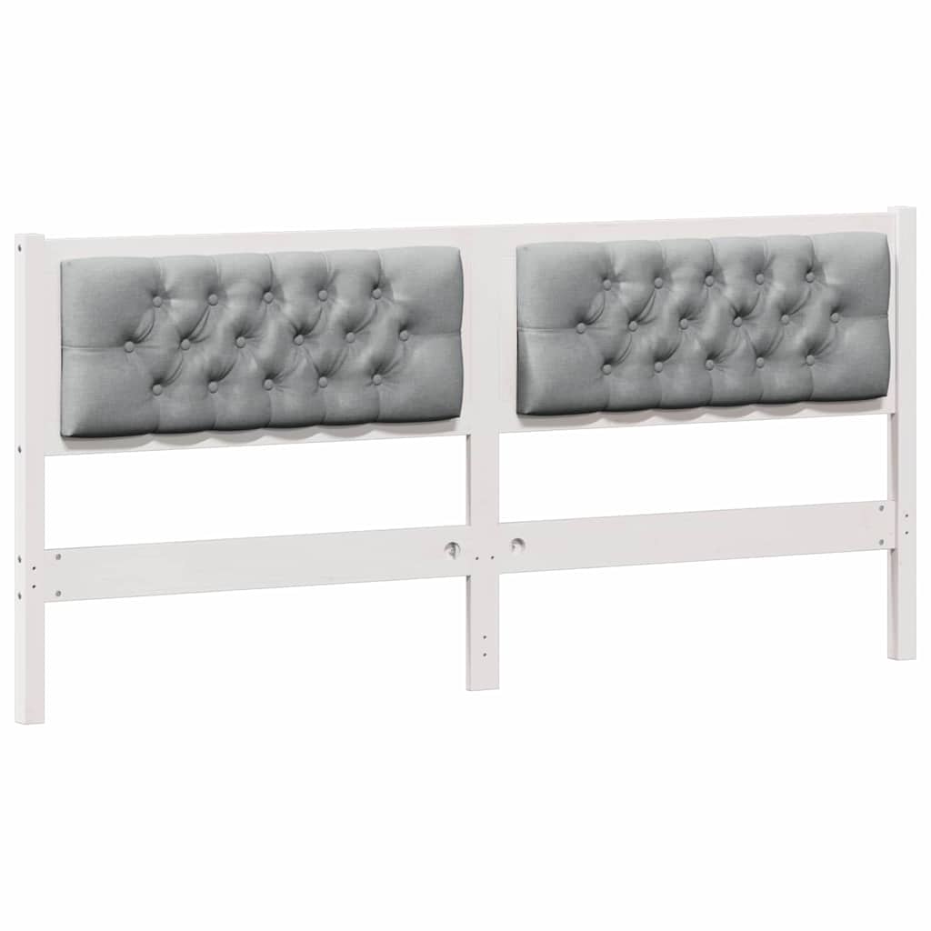 vidaXL Kopfteil Sonstiges Weiß und Hellgrau 160 cm Massivholz Kiefer