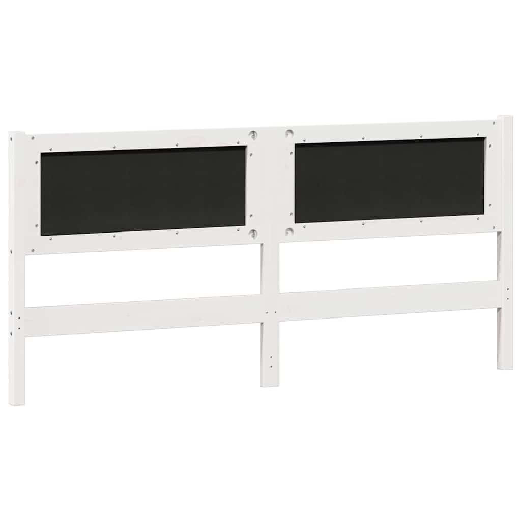 vidaXL Kopfteil Sonstiges Weiß und Hellgrau 160 cm Massivholz Kiefer